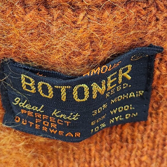 World Famous Botoner Vintage Button Up Vest Orange Mohair / Wool Size 38 (8) - Picture 3 of 9